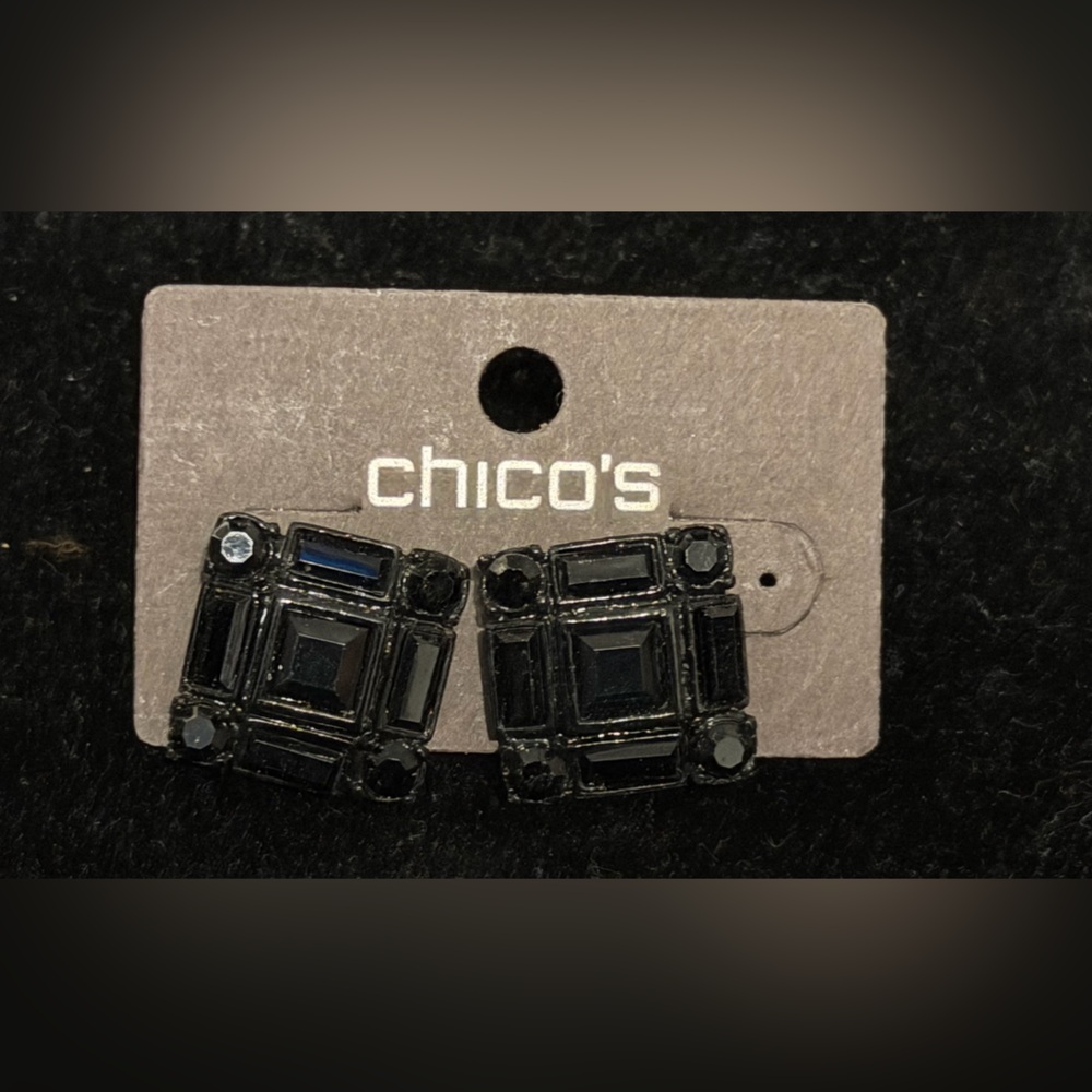 Chico's Elegant Black Stud Earrings